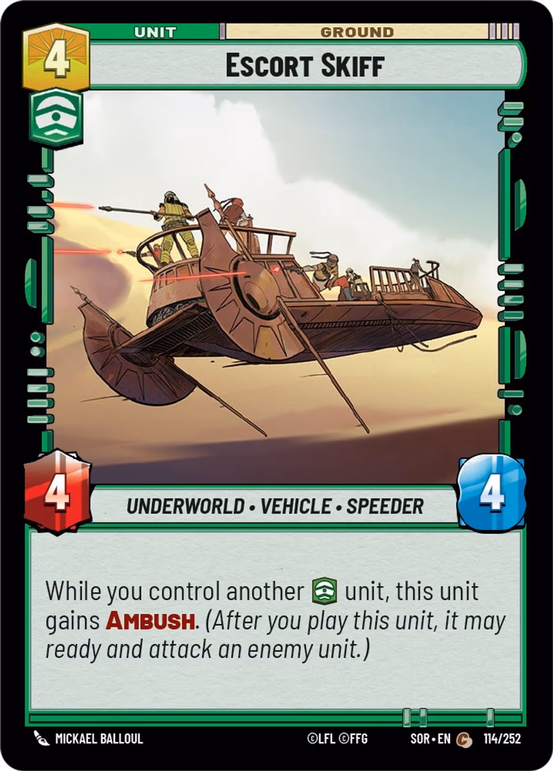 Escort Skiff SOR-114 Star Wars Unlimited card