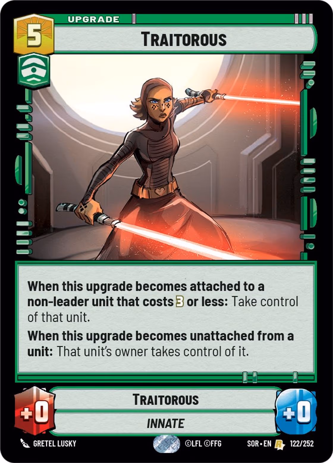 Traitorous SOR-122 Star Wars Unlimited card