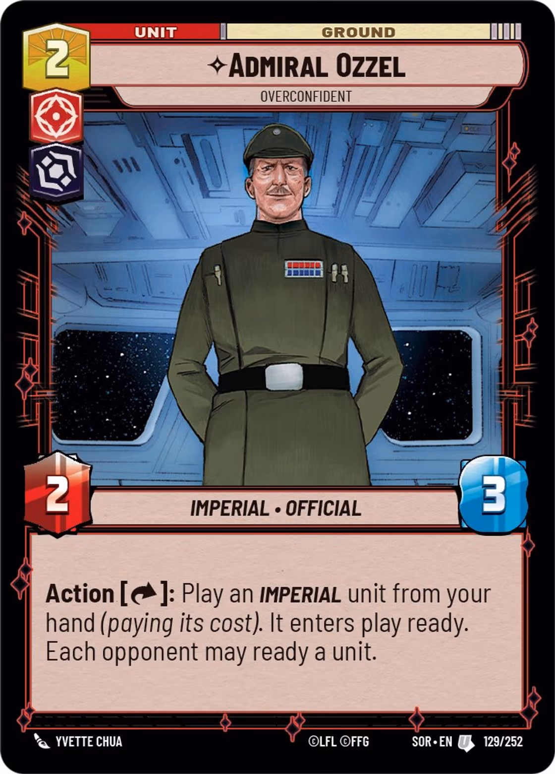 Admiral Ozzel - Overconfident SOR-129 Star Wars Unlimited card