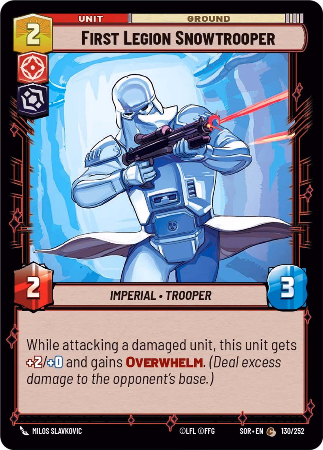 First Legion Snowtrooper SOR-130 Star Wars Unlimited card