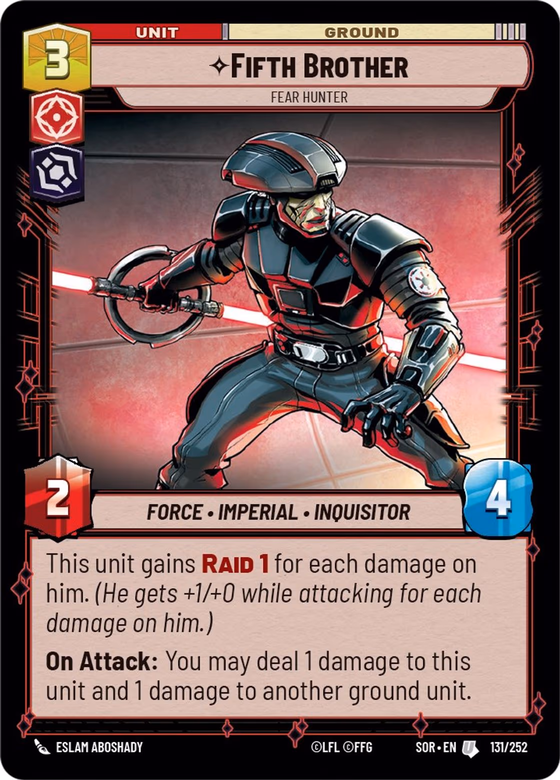 Fifth Brother - Fear Hunter SOR-131 Star Wars Unlimited card