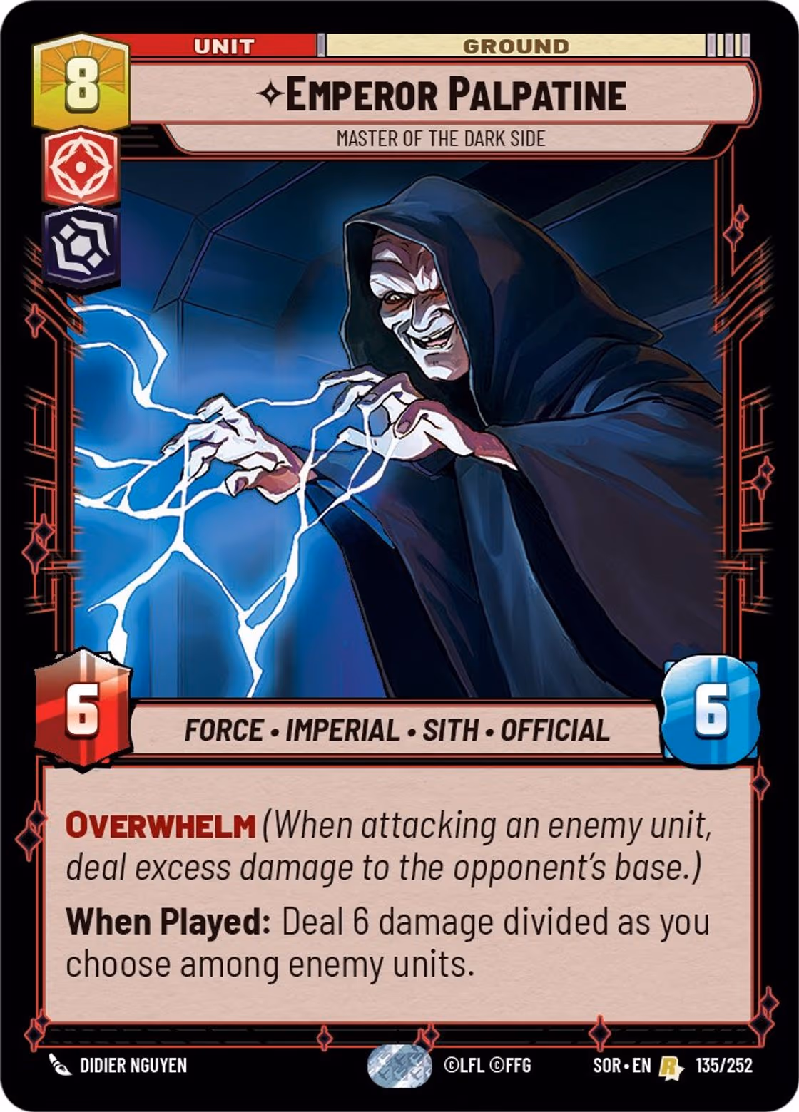 Emperor Palpatine - Master of the Dark Side SOR-135 Star Wars Unlimited card