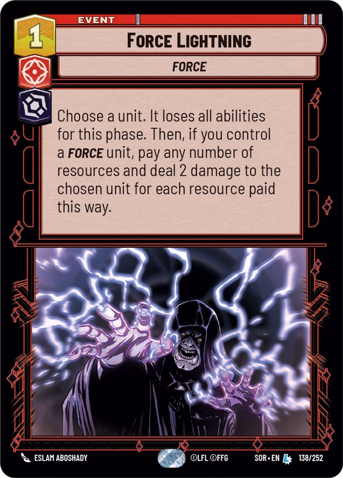 Force Lightning SOR-138 Star Wars Unlimited card