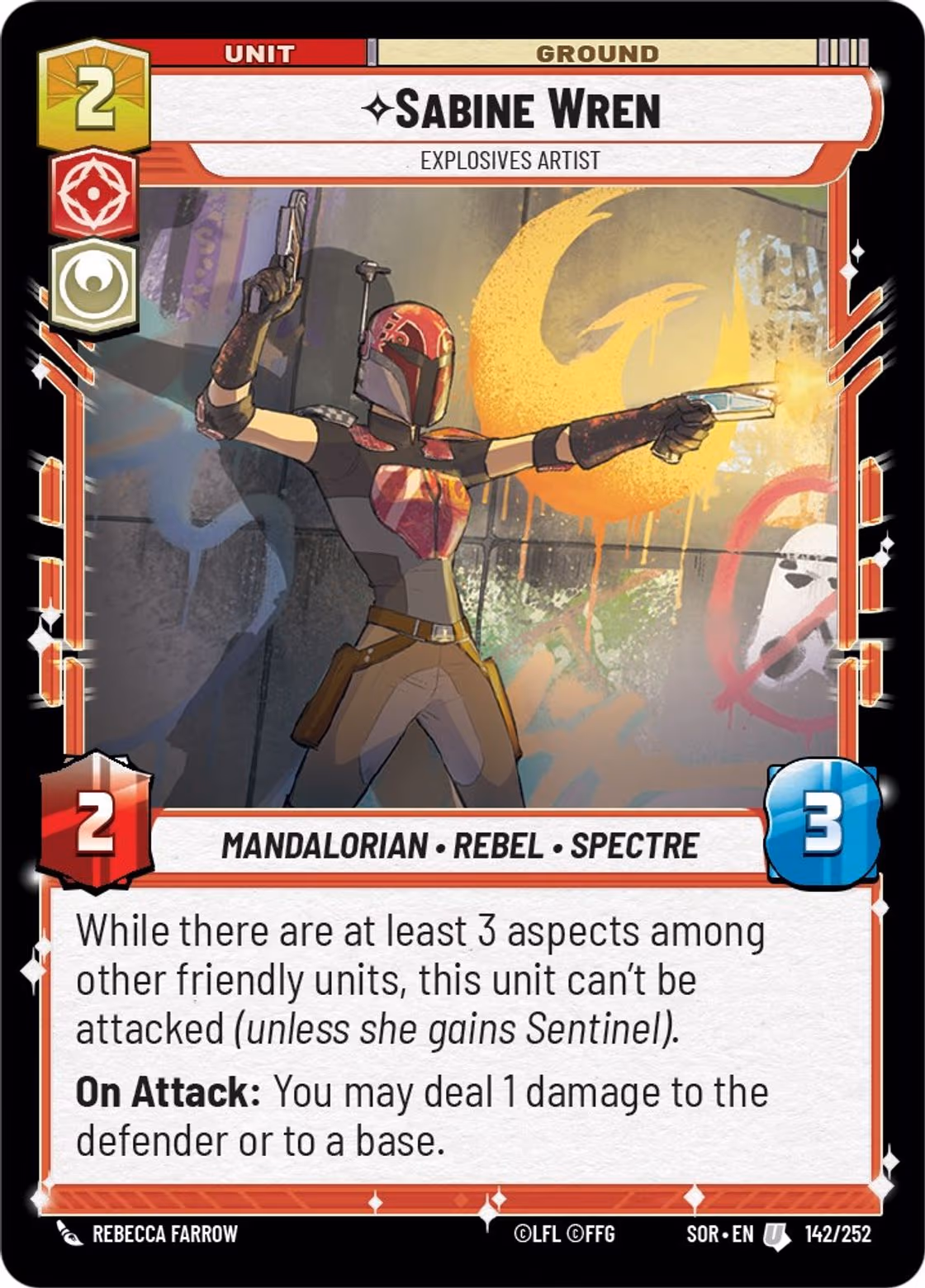 Sabine Wren - Explosives Artist SOR-142 Star Wars Unlimited card