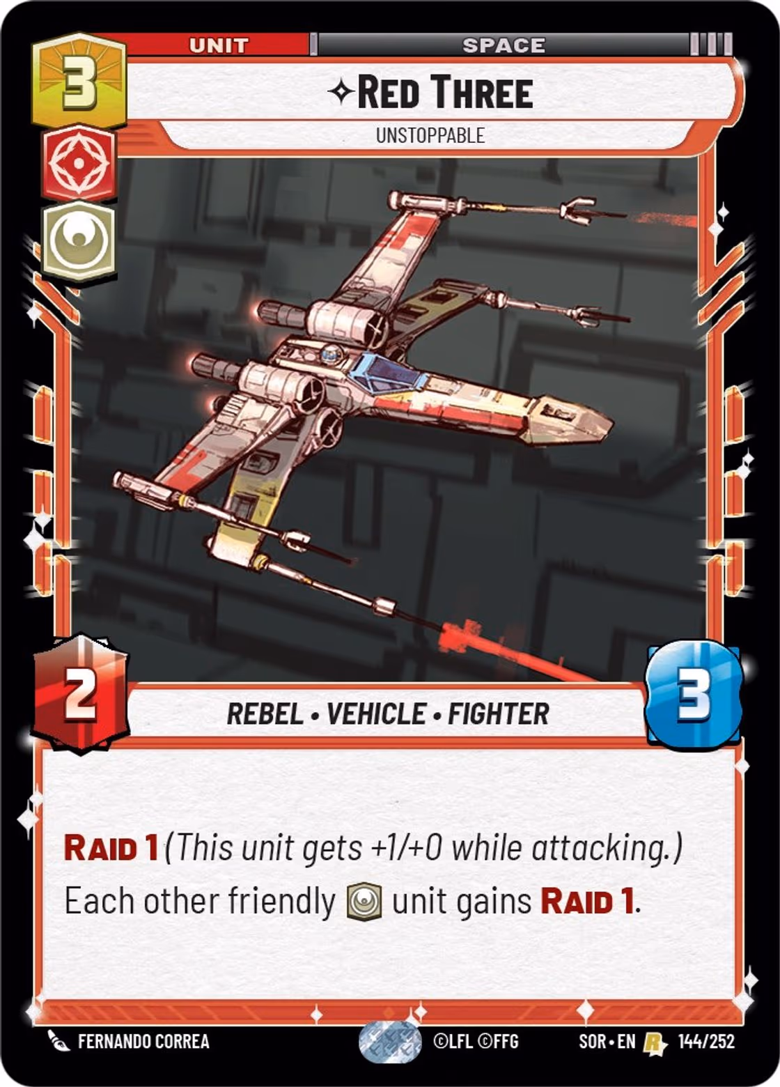 Red Three - Unstoppable SOR-144 Star Wars Unlimited card