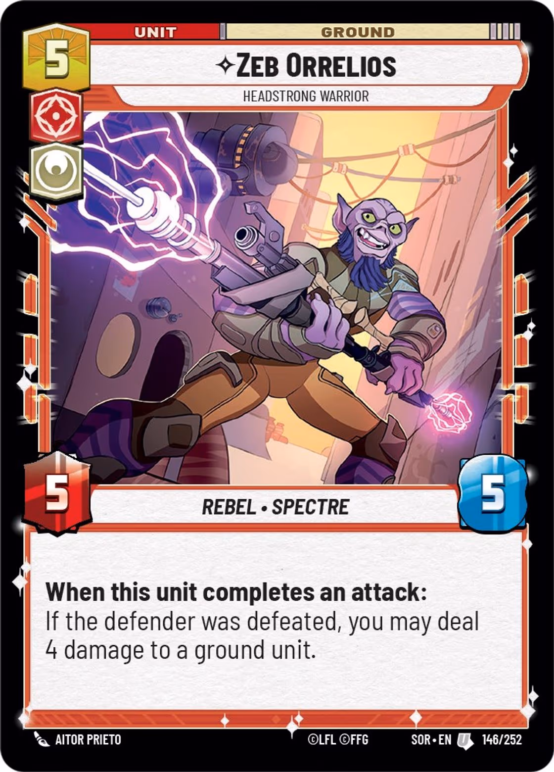 Zeb Orrelios - Headstrong Warrior SOR-146 Star Wars Unlimited card