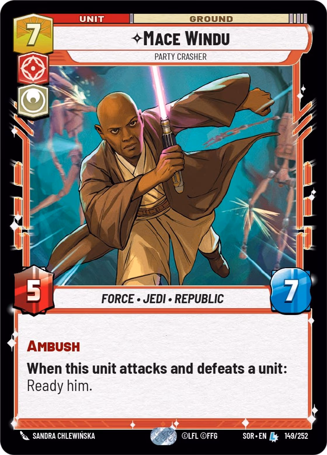 Mace Windu - Party Crasher SOR-149 Star Wars Unlimited card