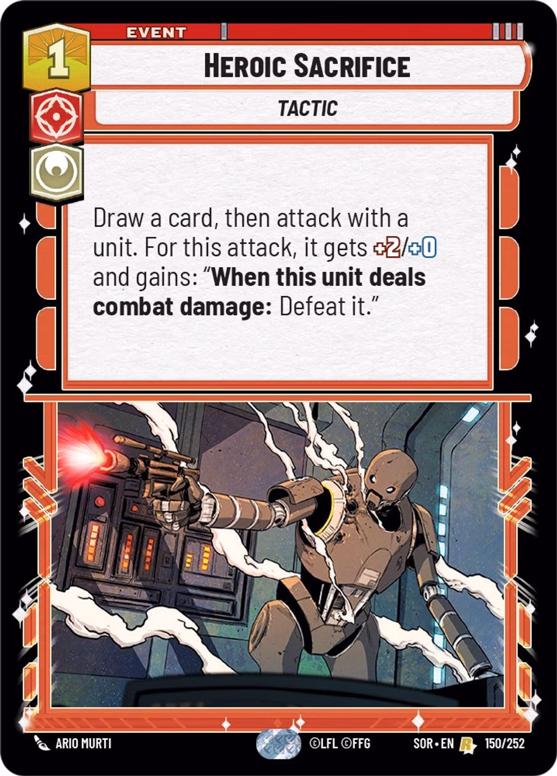 Heroic Sacrifice SOR-150 Star Wars Unlimited card