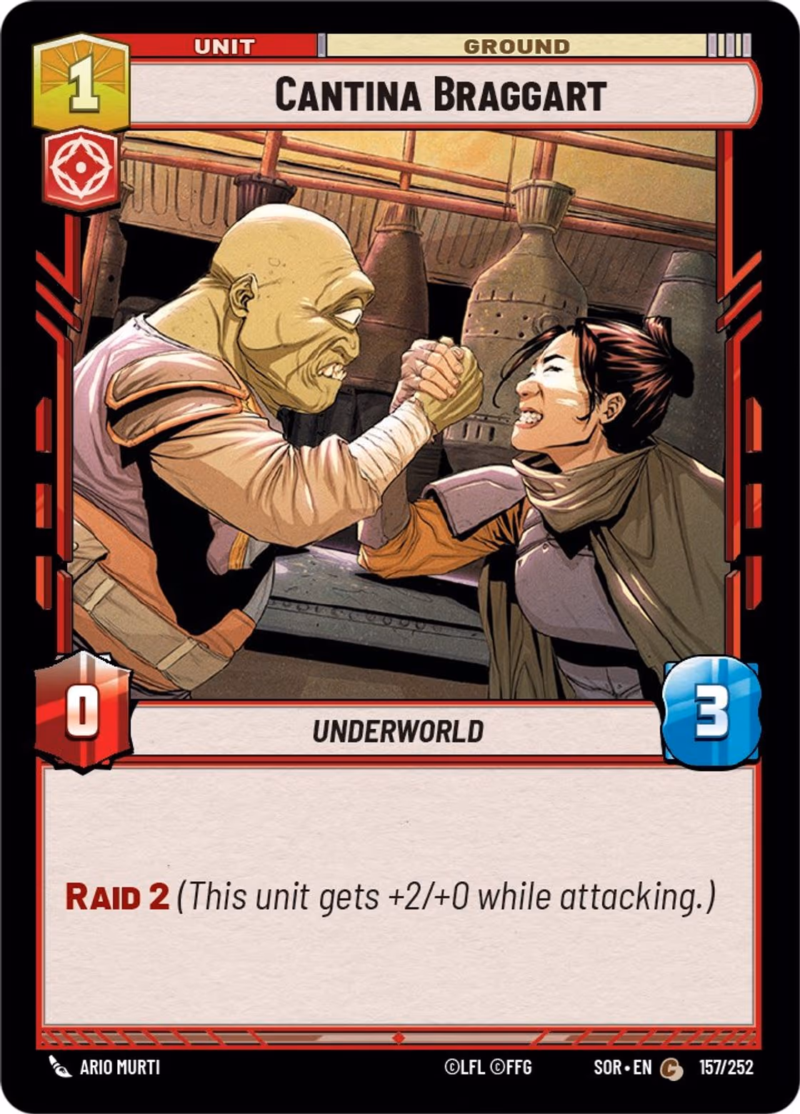 Cantina Braggart SOR-157 Star Wars Unlimited card