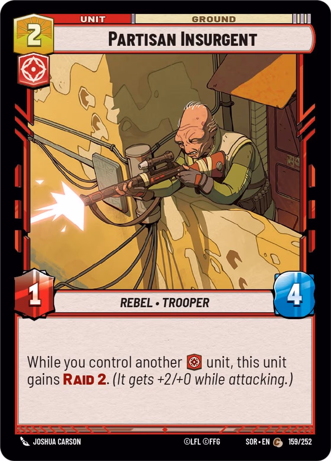 Partisan Insurgent SOR-159 Star Wars Unlimited card
