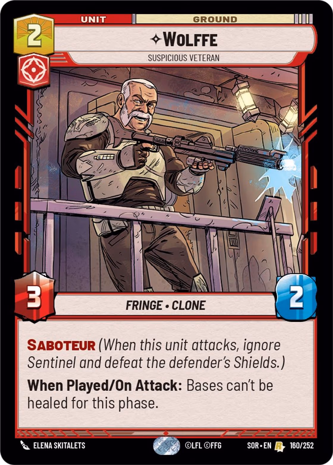 Wolffe - Suspicious Veteran SOR-160 Star Wars Unlimited card