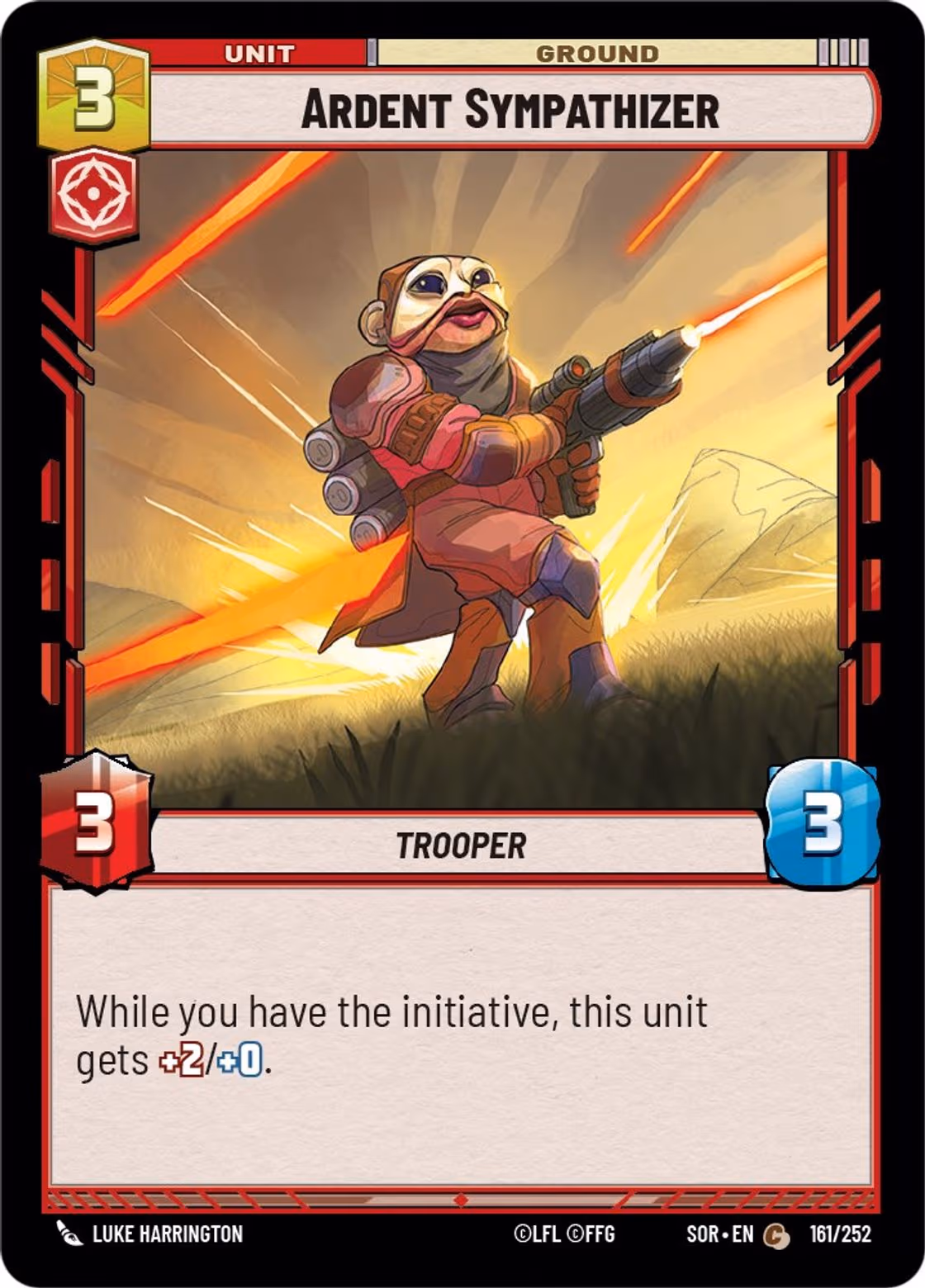Ardent Sympathizer SOR-161 Star Wars Unlimited card