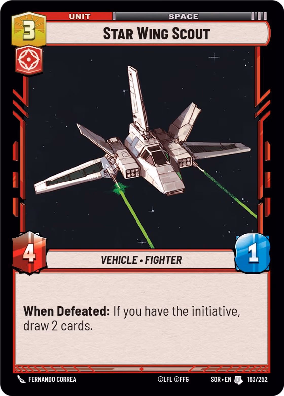 Star Wing Scout SOR-163 Star Wars Unlimited card