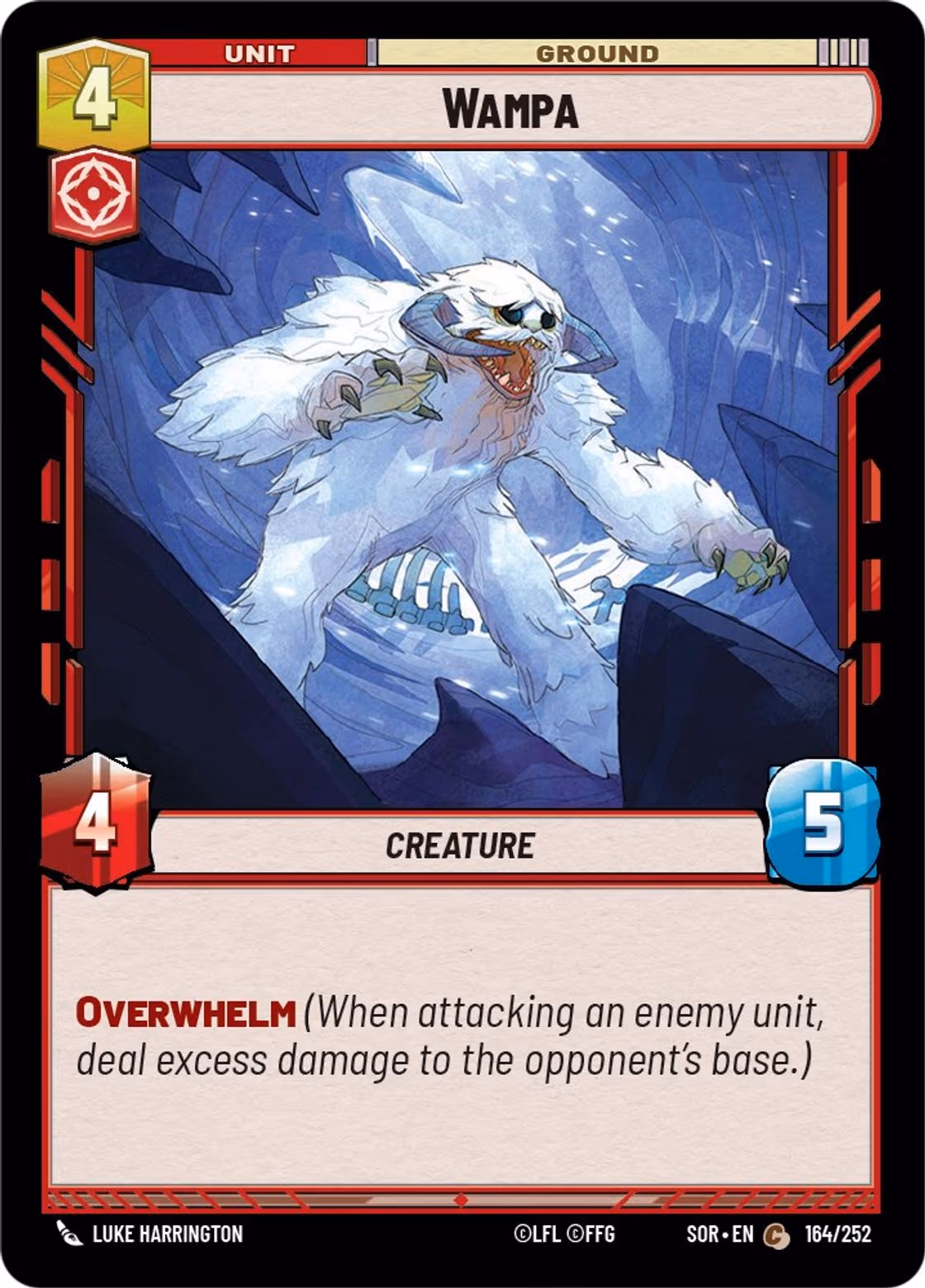 Wampa SOR-164 Star Wars Unlimited card