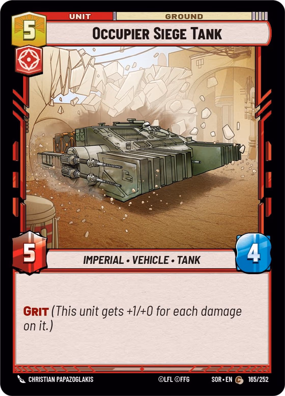Occupier Siege Tank SOR-165 Star Wars Unlimited card