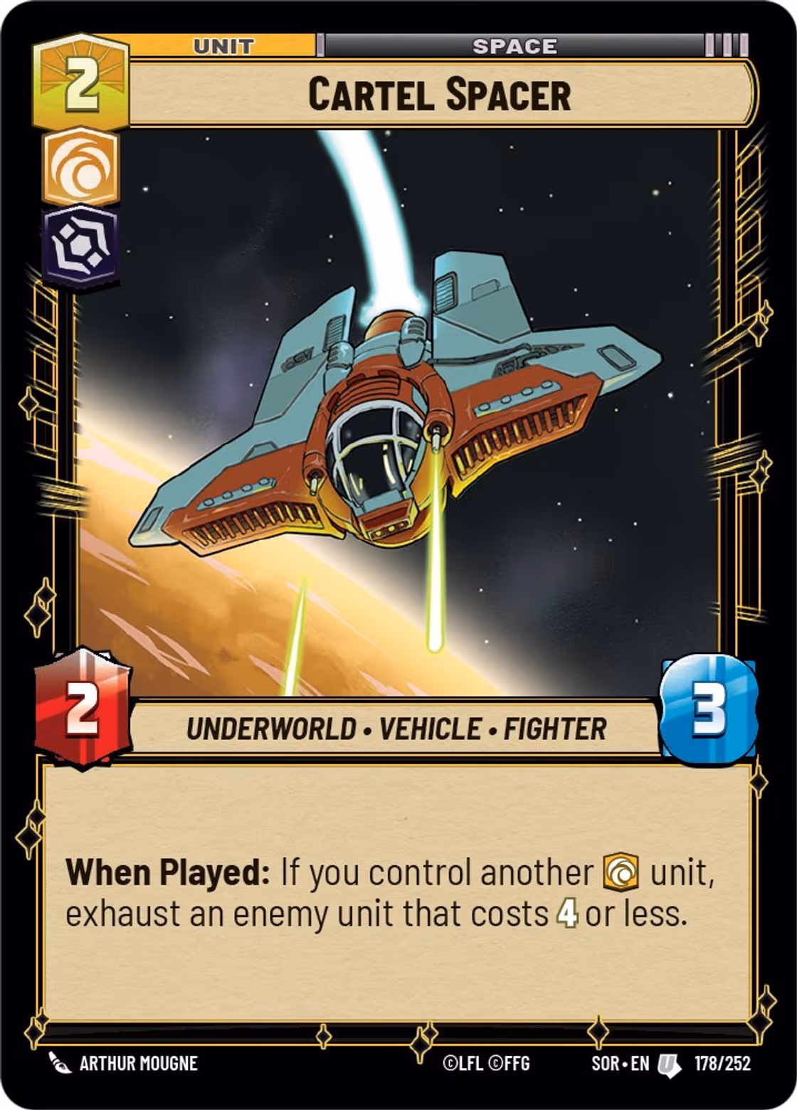 Cartel Spacer SOR-178 Star Wars Unlimited card