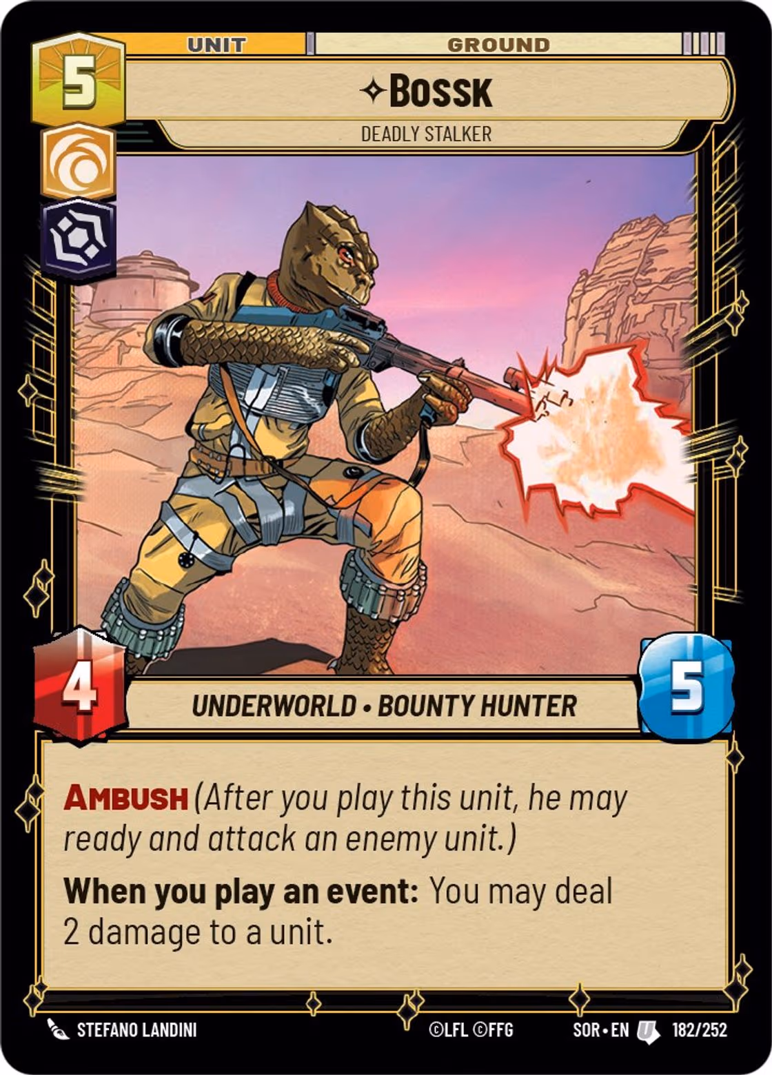 Bossk - Deadly Stalker SOR-182 Star Wars Unlimited card