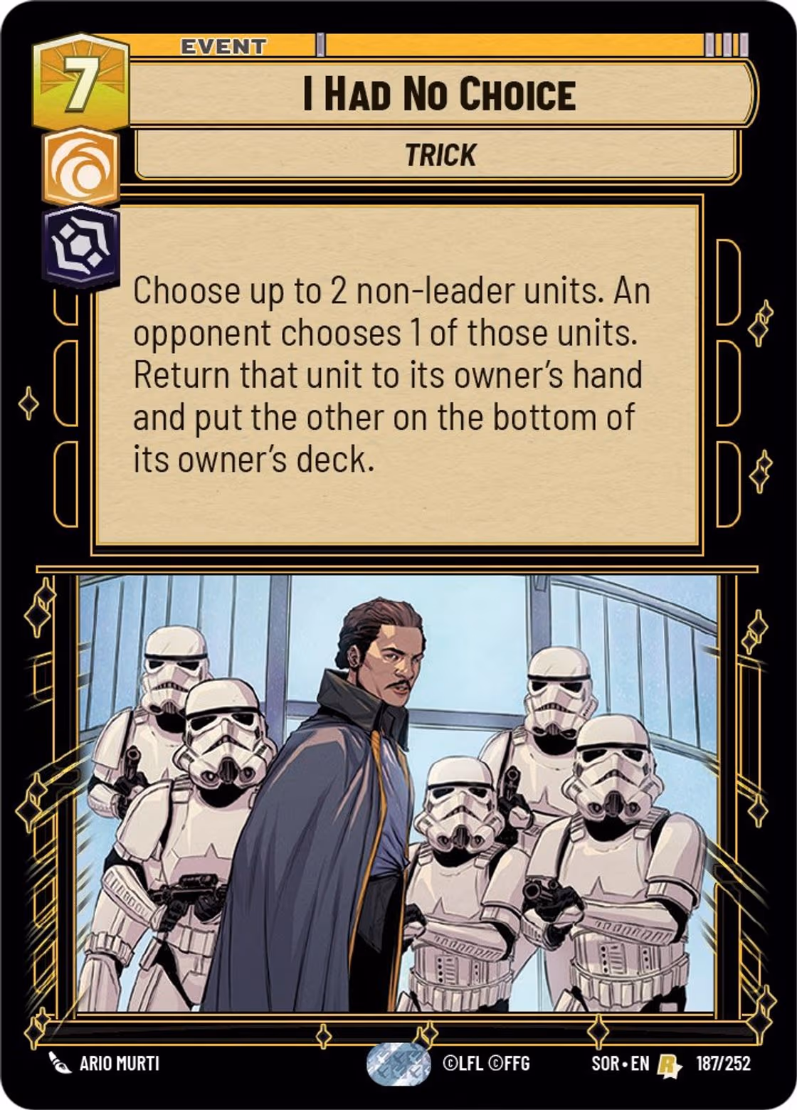 I Had No Choice SOR-187 Star Wars Unlimited card