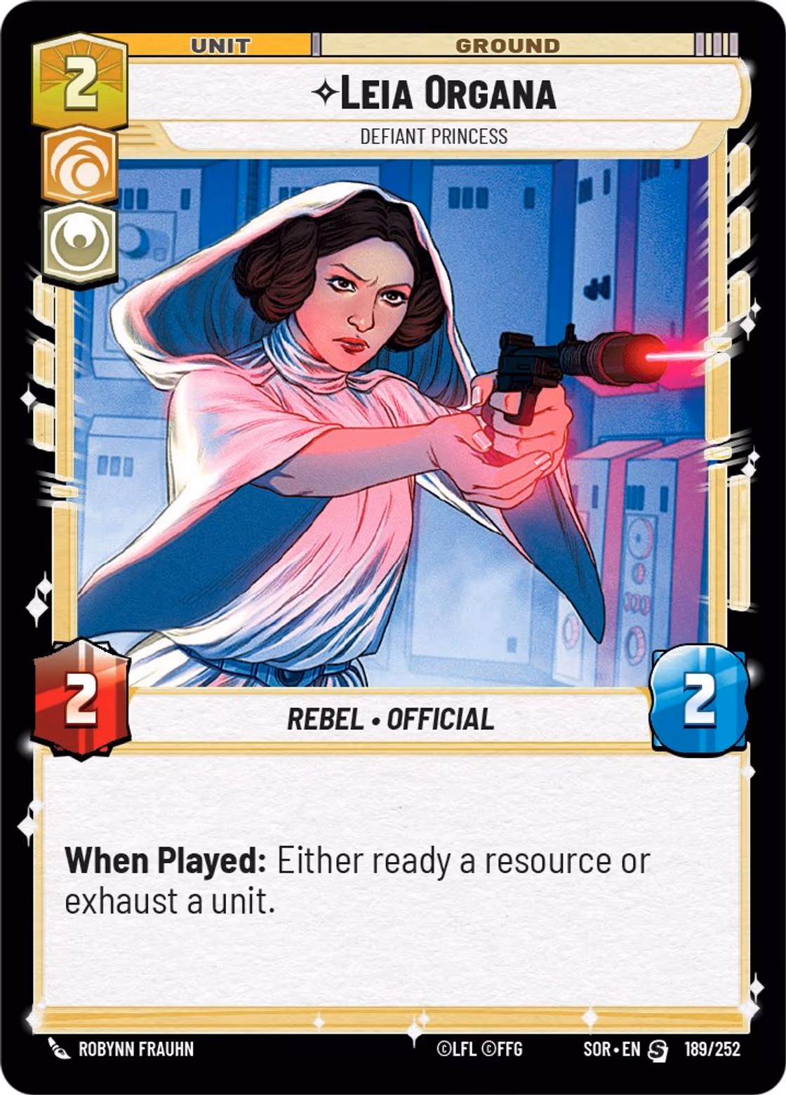 Leia Organa - Defiant Princess SOR-189 Star Wars Unlimited card