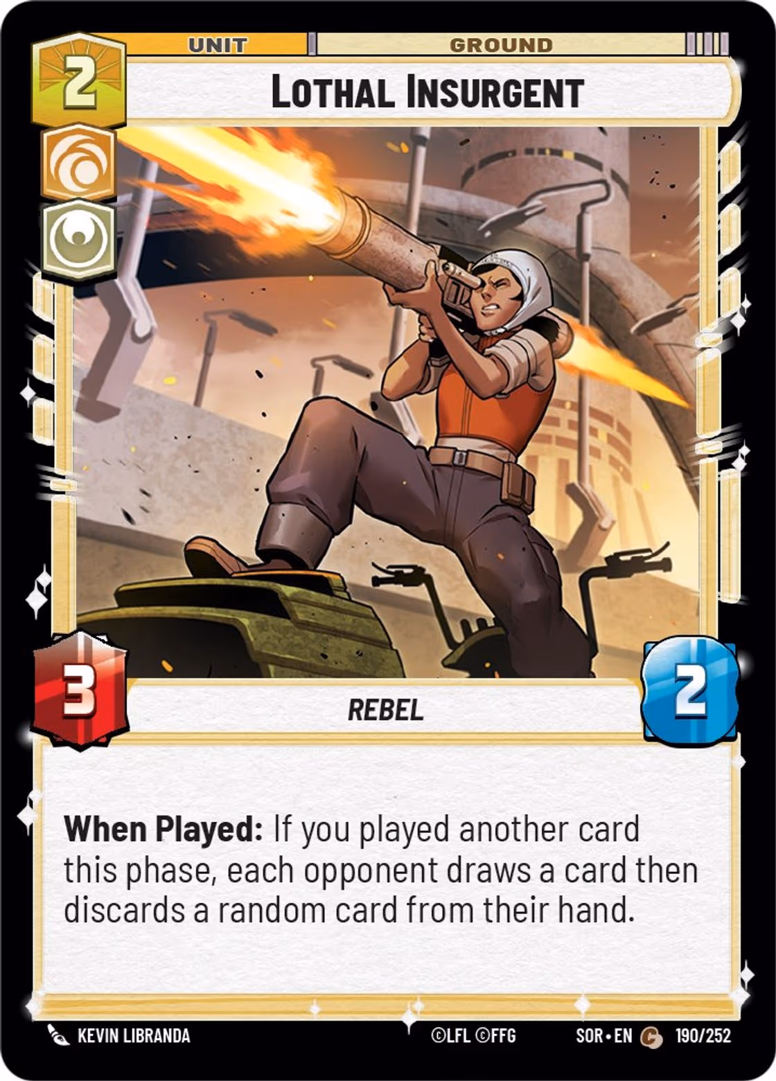Lothal Insurgent SOR-190 Star Wars Unlimited card
