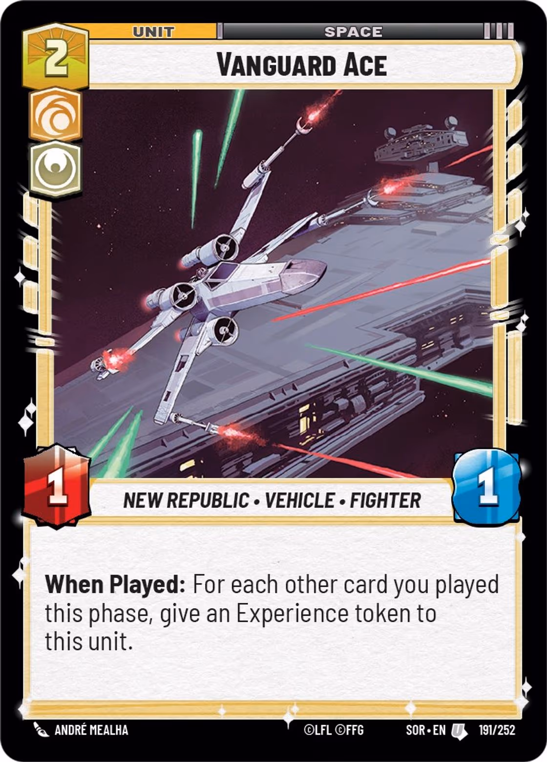 Vanguard Ace SOR-191 Star Wars Unlimited card