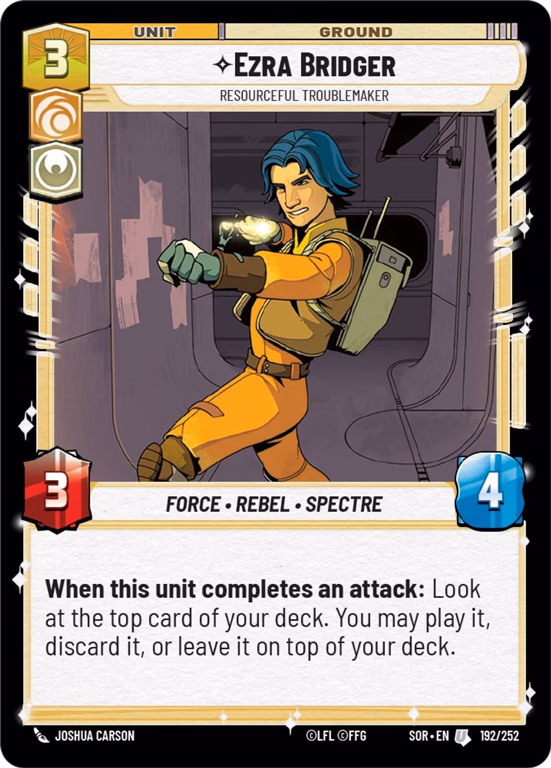 Ezra Bridger - Resourceful Troublemaker SOR-192 Star Wars Unlimited card