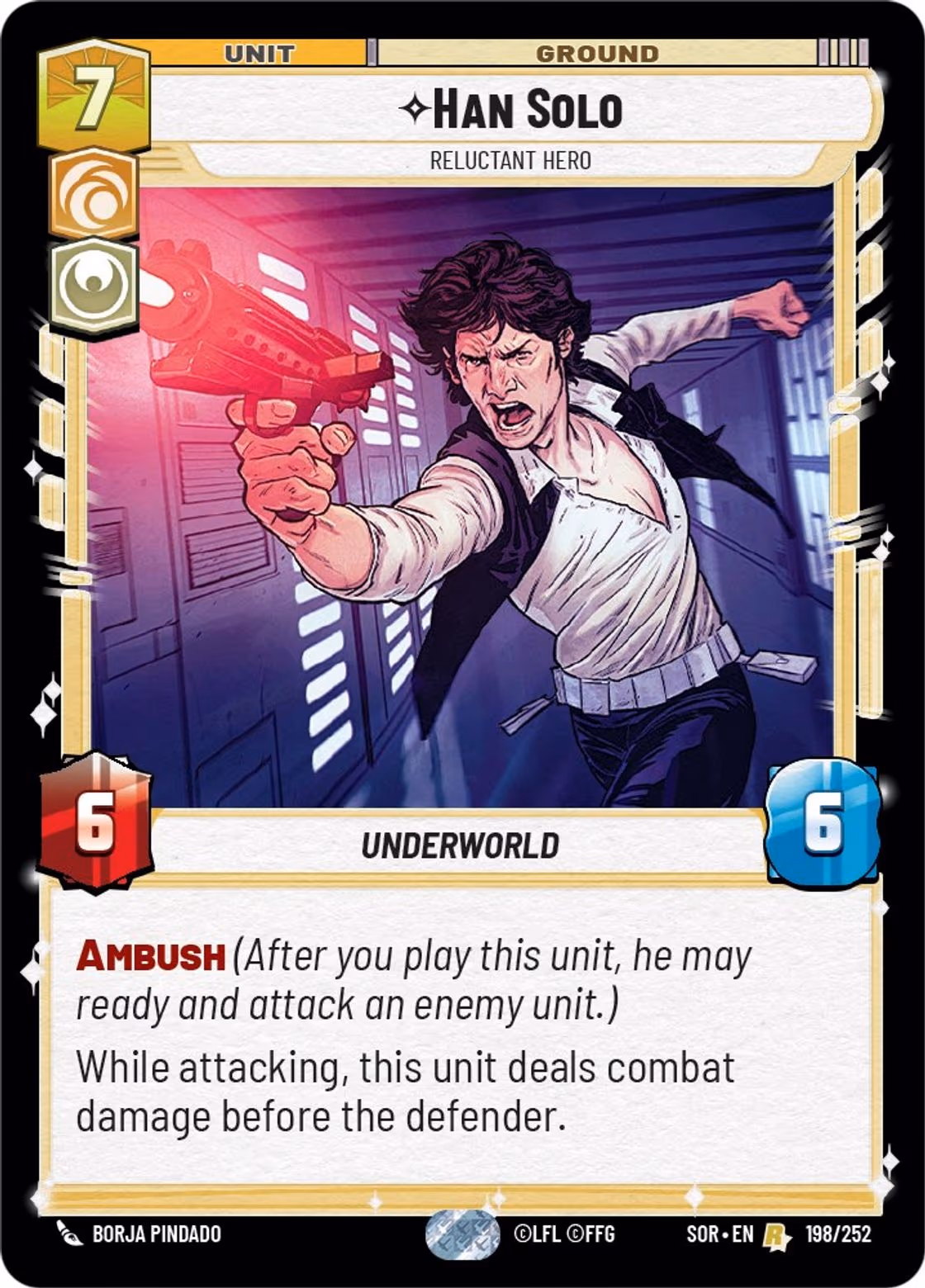 Han Solo - Reluctant Hero SOR-198 Star Wars Unlimited card