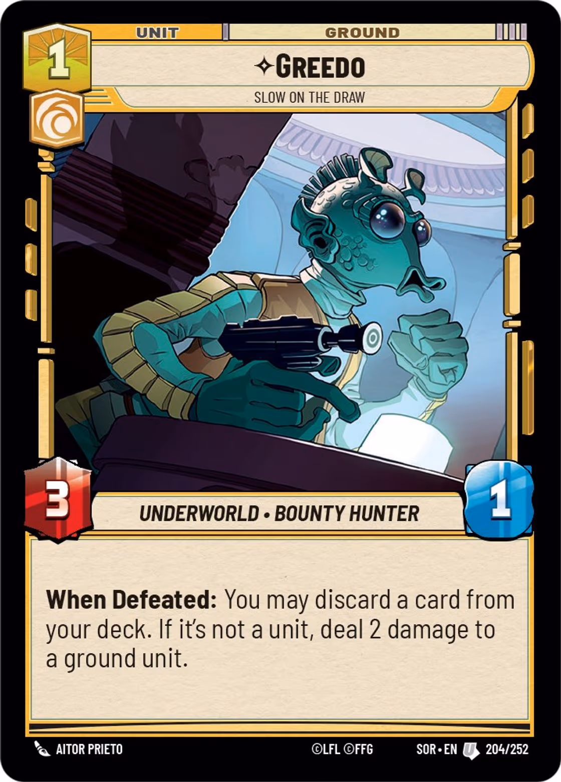 Greedo - Slow on the Draw SOR-204 Star Wars Unlimited card