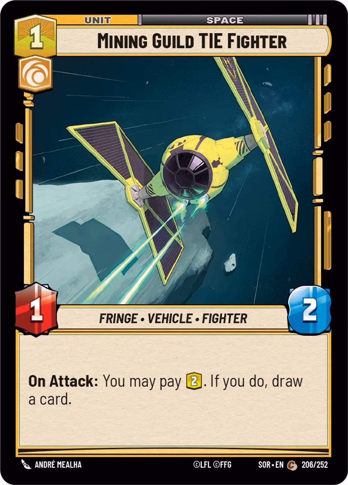 Mining Guild TIE Fighter SOR-206 Star Wars Unlimited card