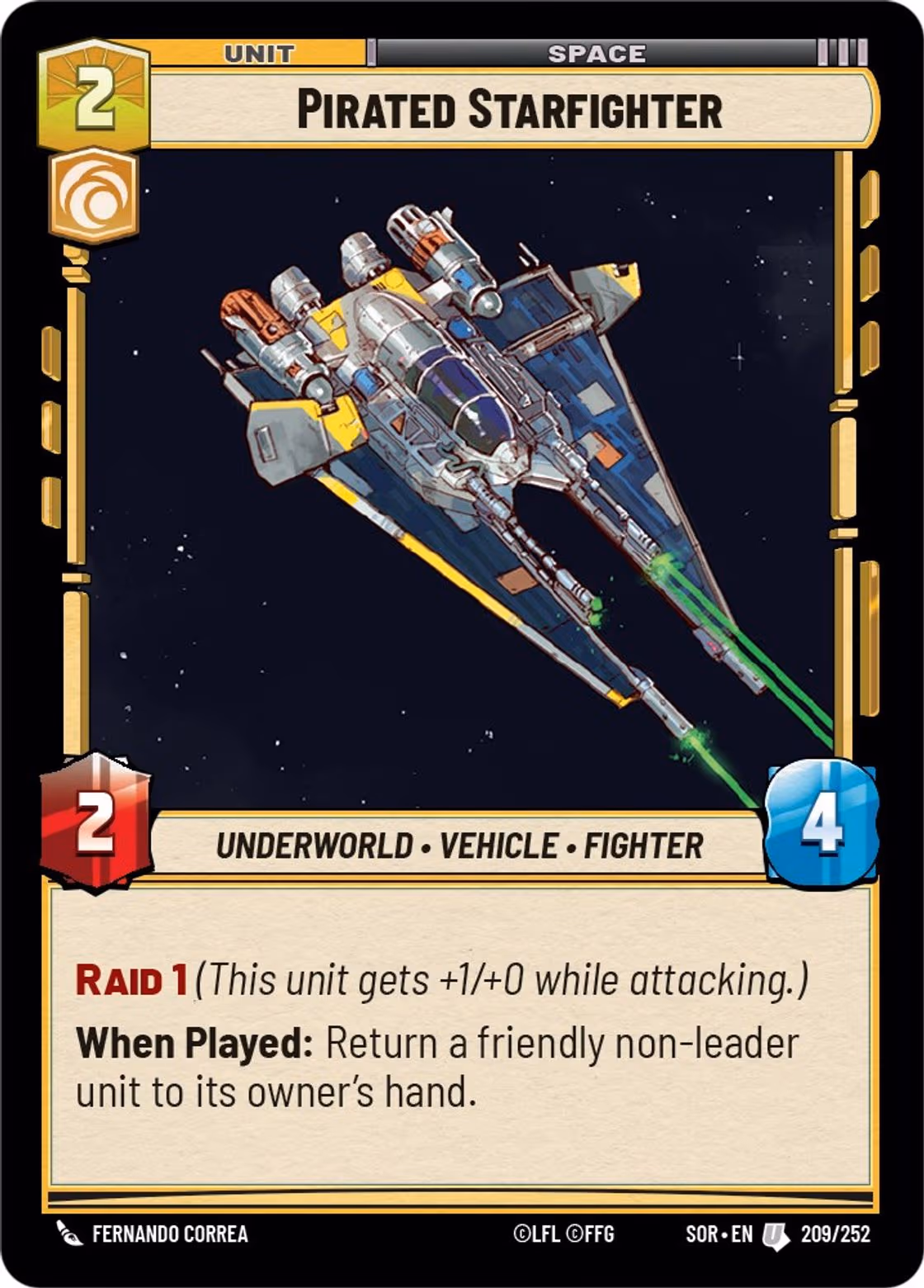 Pirated Starfighter SOR-209 Star Wars Unlimited card