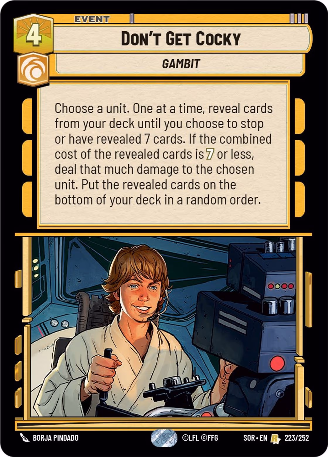 Don't Get Cocky SOR-223 Star Wars Unlimited card