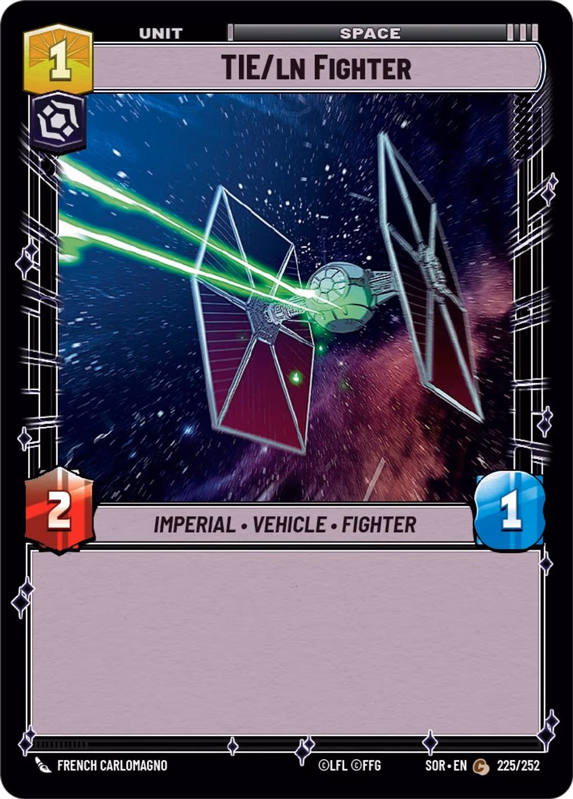 TIE/ln Fighter SOR-225 Star Wars Unlimited card