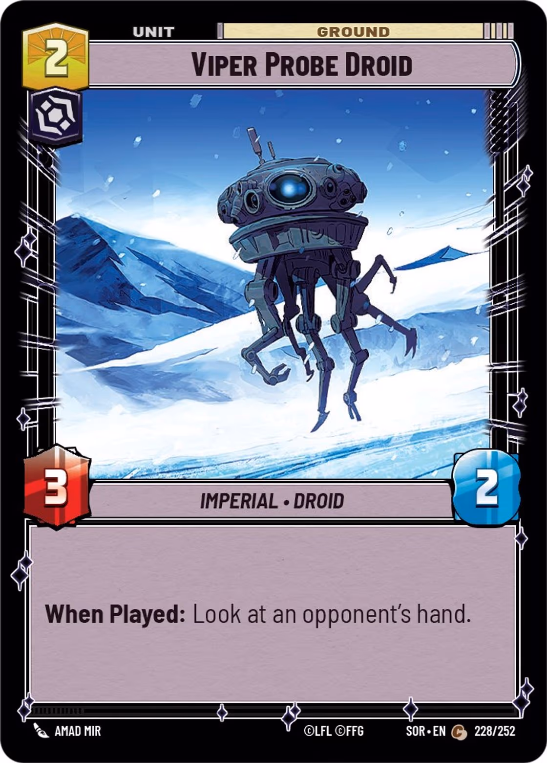 Viper Probe Droid SOR-228 Star Wars Unlimited card
