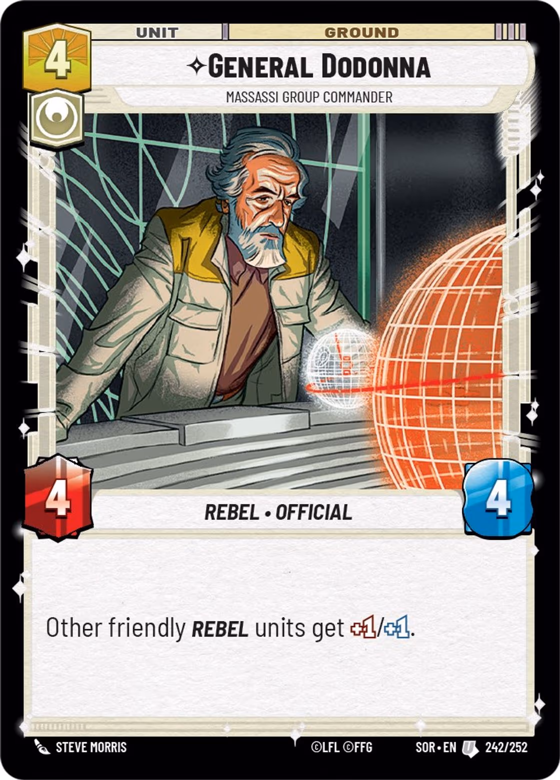 General Dodonna - Massassi Group Commander SOR-242 Star Wars Unlimited card