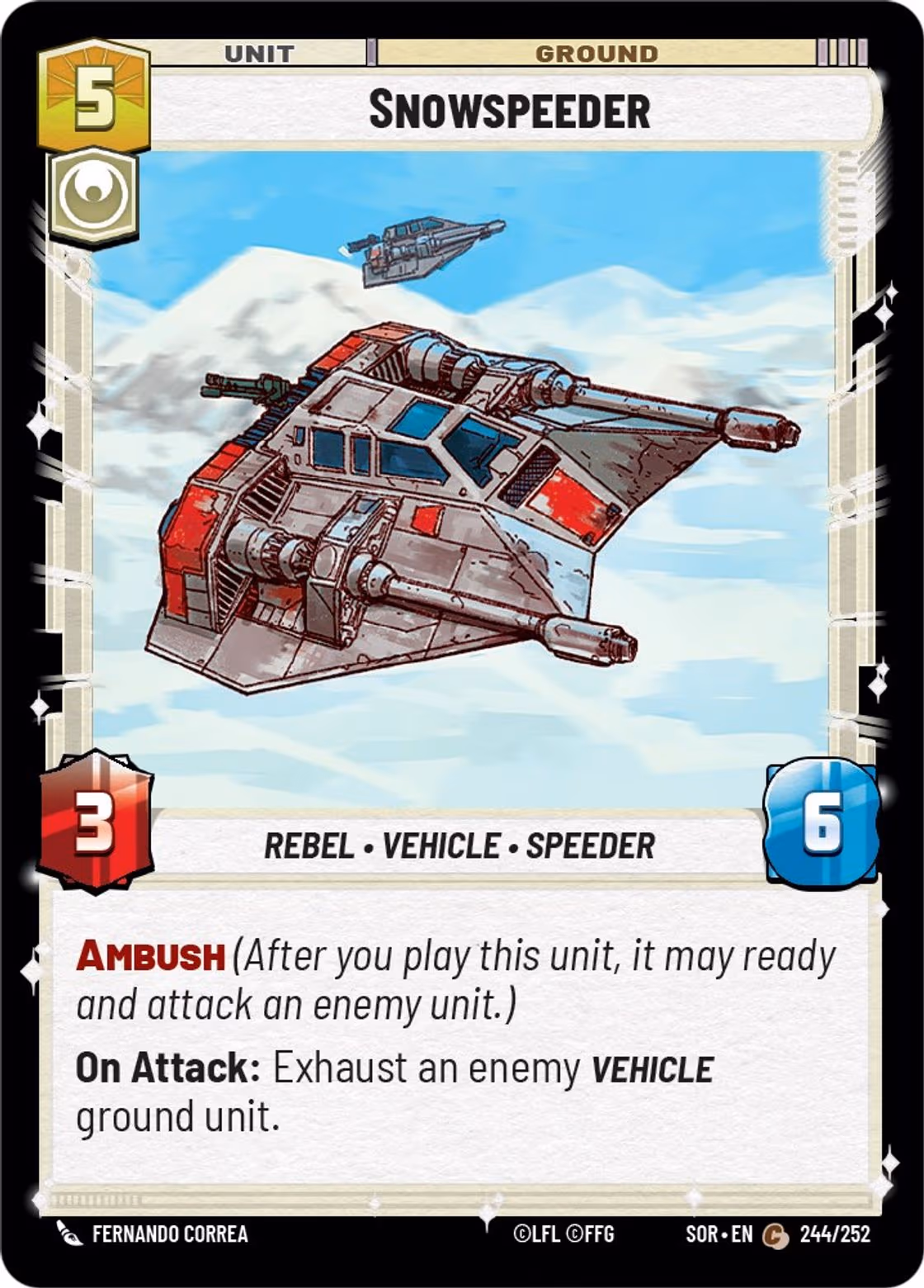Snowspeeder SOR-244 Star Wars Unlimited card