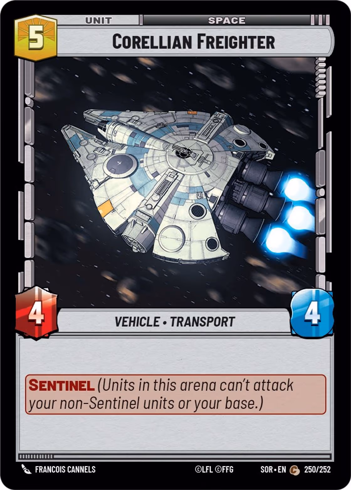 Corellian Freighter SOR-250 Star Wars Unlimited card