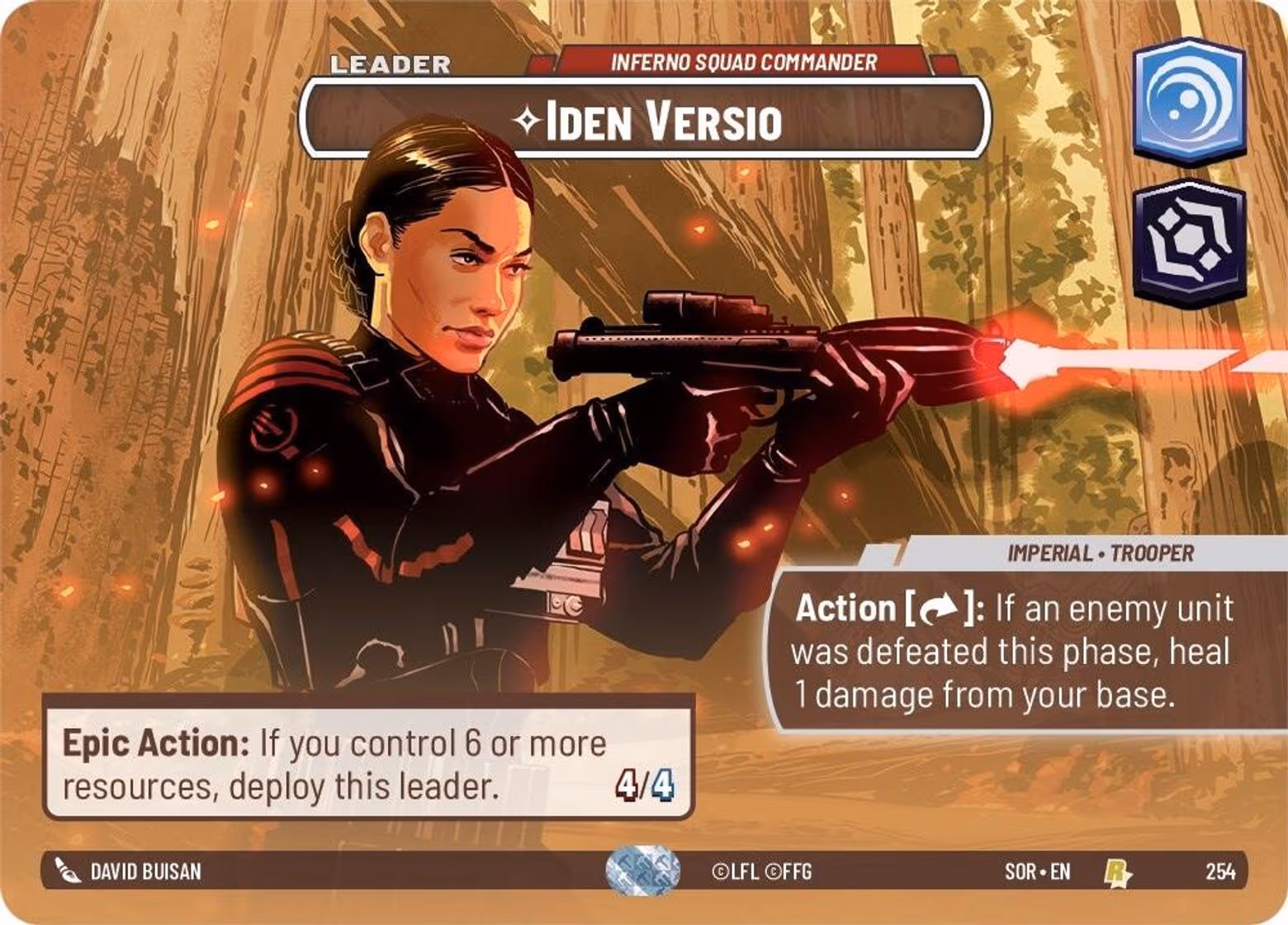 Iden Versio - Infero Squad Commander SOR-254 Showcase Star Wars Unlimited card