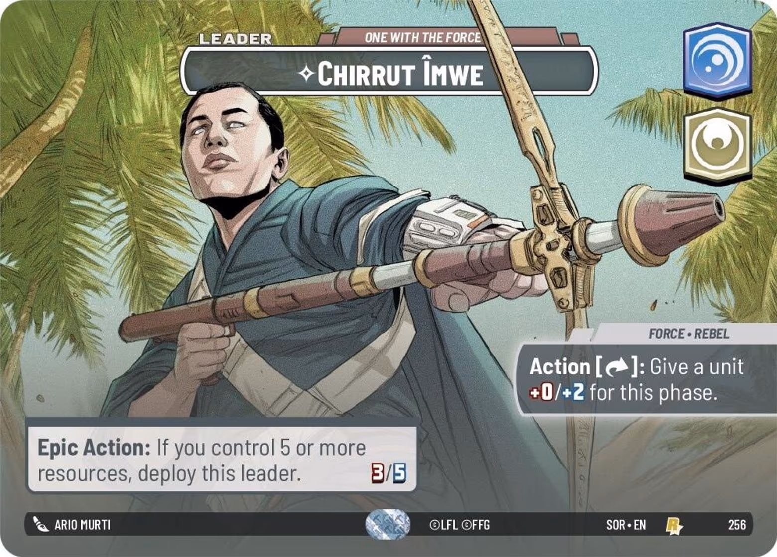 Chirrut Îmwe - One With the Force SOR-256 Showcase Star Wars Unlimited card