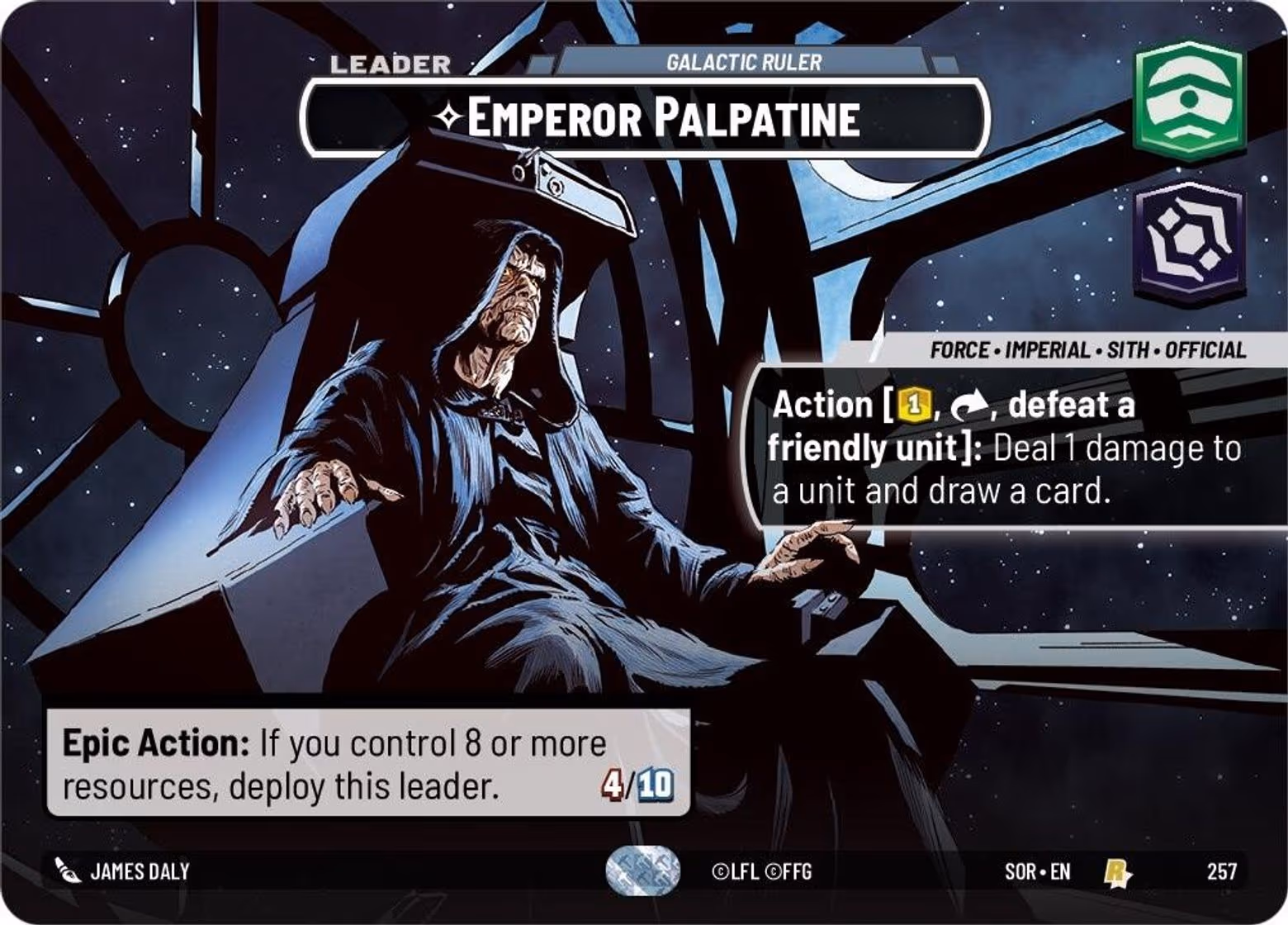 Emperor Palpatine - Galactic Ruler SOR-257 Showcase Star Wars Unlimited card