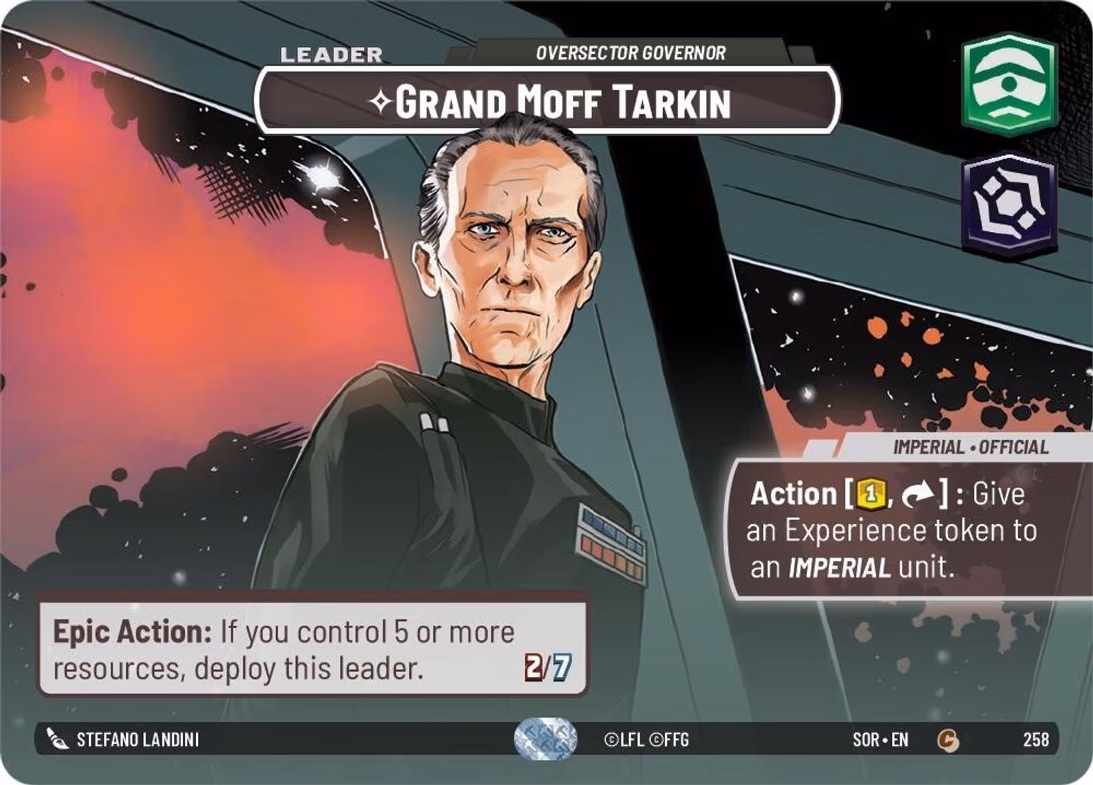 Grand Moff Tarkin - Oversector Governor SOR-258 Showcase Star Wars Unlimited card