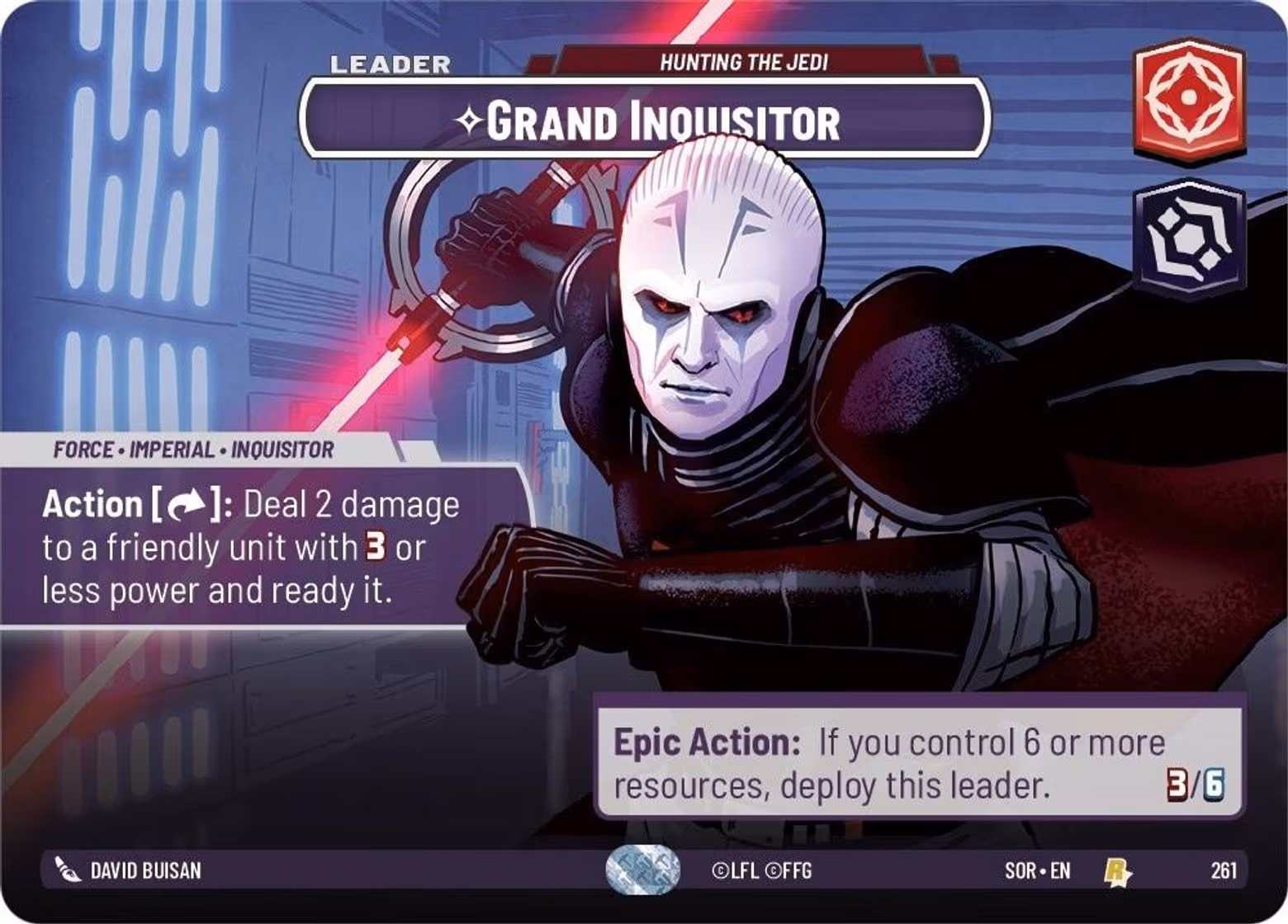 Grand Inquisitor - Hunting The Jedi SOR-261 Showcase Star Wars Unlimited card
