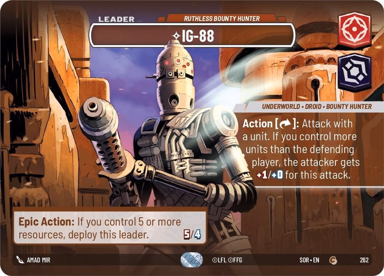 IG-88 - Ruthless Bounty Hunter SOR-262 Showcase Star Wars Unlimited card