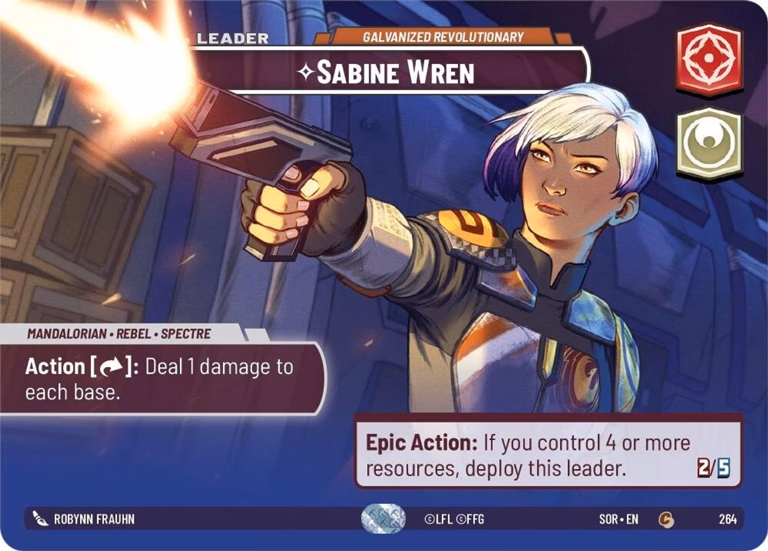 Sabine Wren - Galvanized Revolutionary SOR-264 Showcase Star Wars Unlimited card