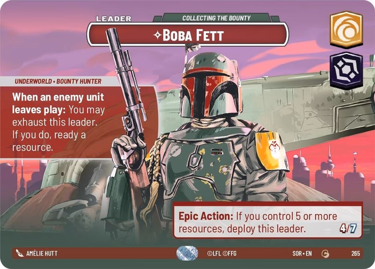 Boba Fett - Collecting the Bounty SOR-265 Showcase Star Wars Unlimited card