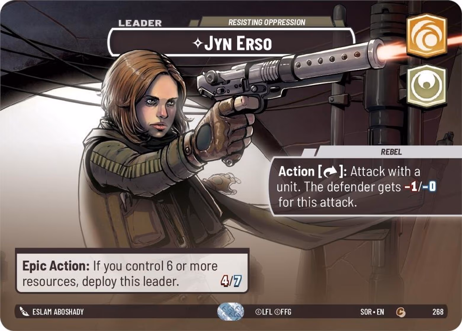 Jyn Erso - Resisting Oppression SOR-268 Showcase Star Wars Unlimited card