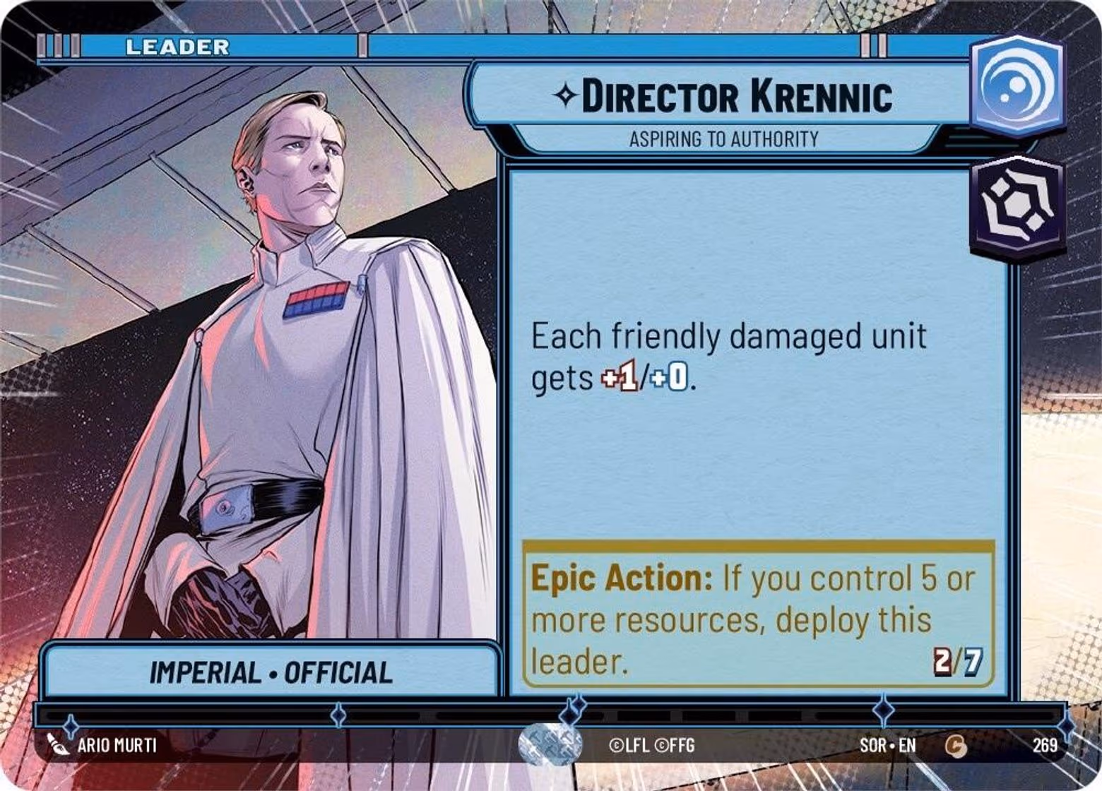 Director Krennic - Aspiring to Authority SOR-269 Hyperspace Star Wars Unlimited card
