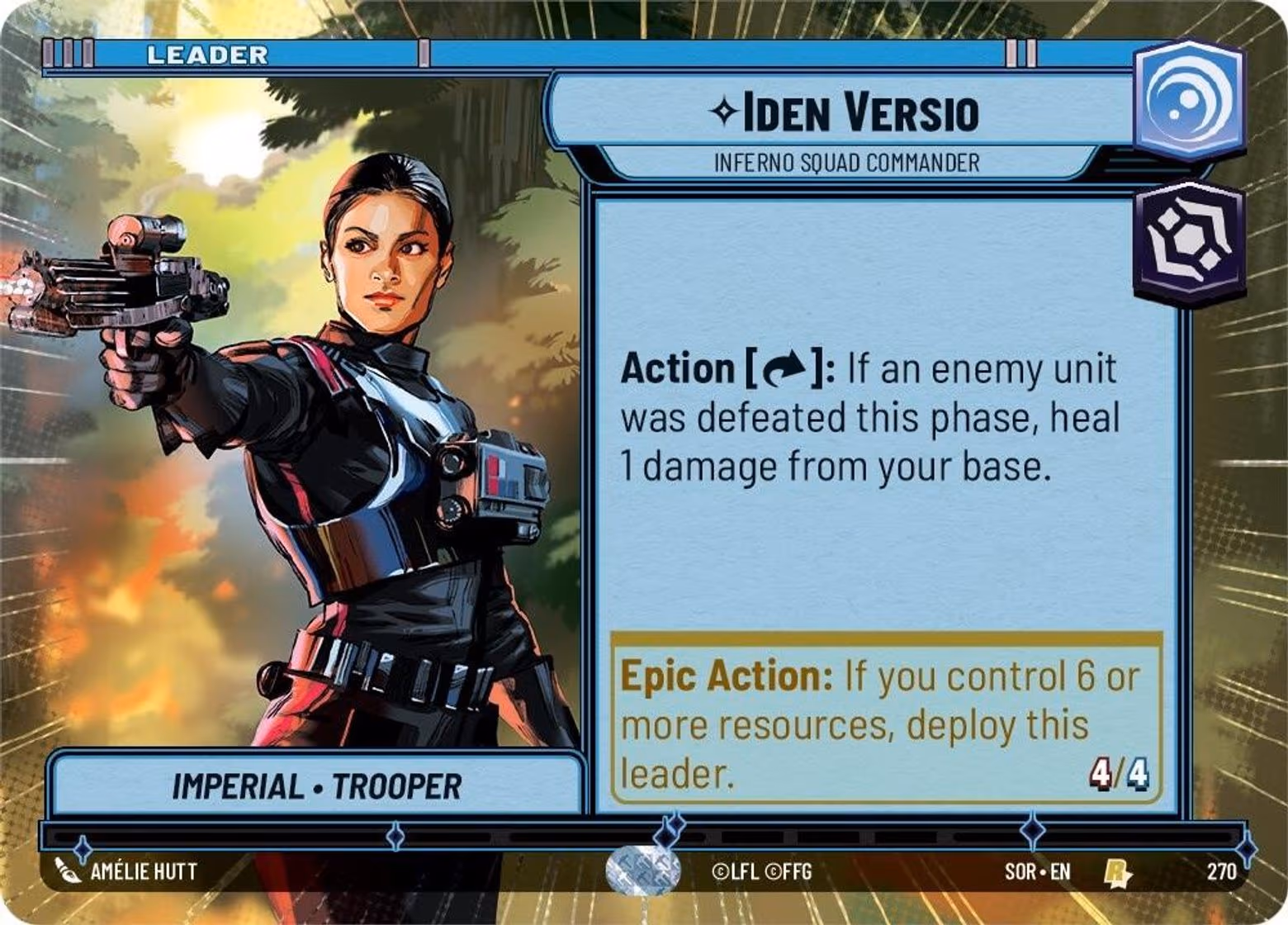Iden Versio - Infero Squad Commander SOR-270 Hyperspace Star Wars Unlimited card