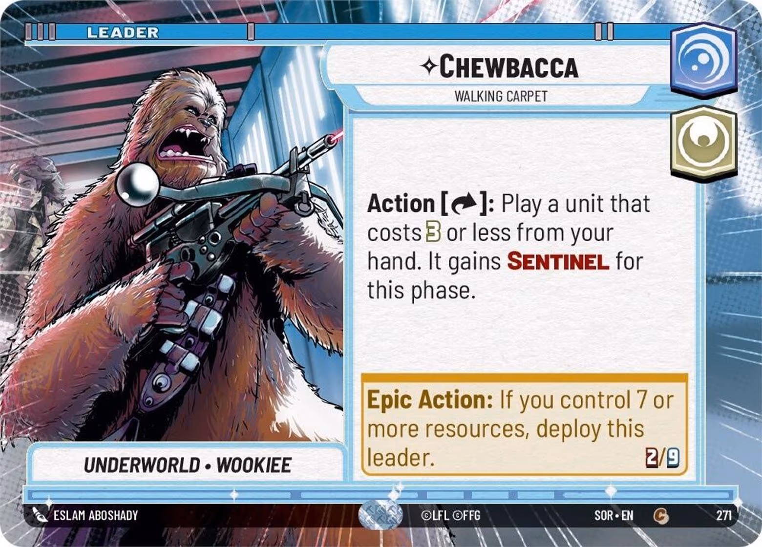 Chewbacca - Walking Carpet SOR-271 Hyperspace Star Wars Unlimited card