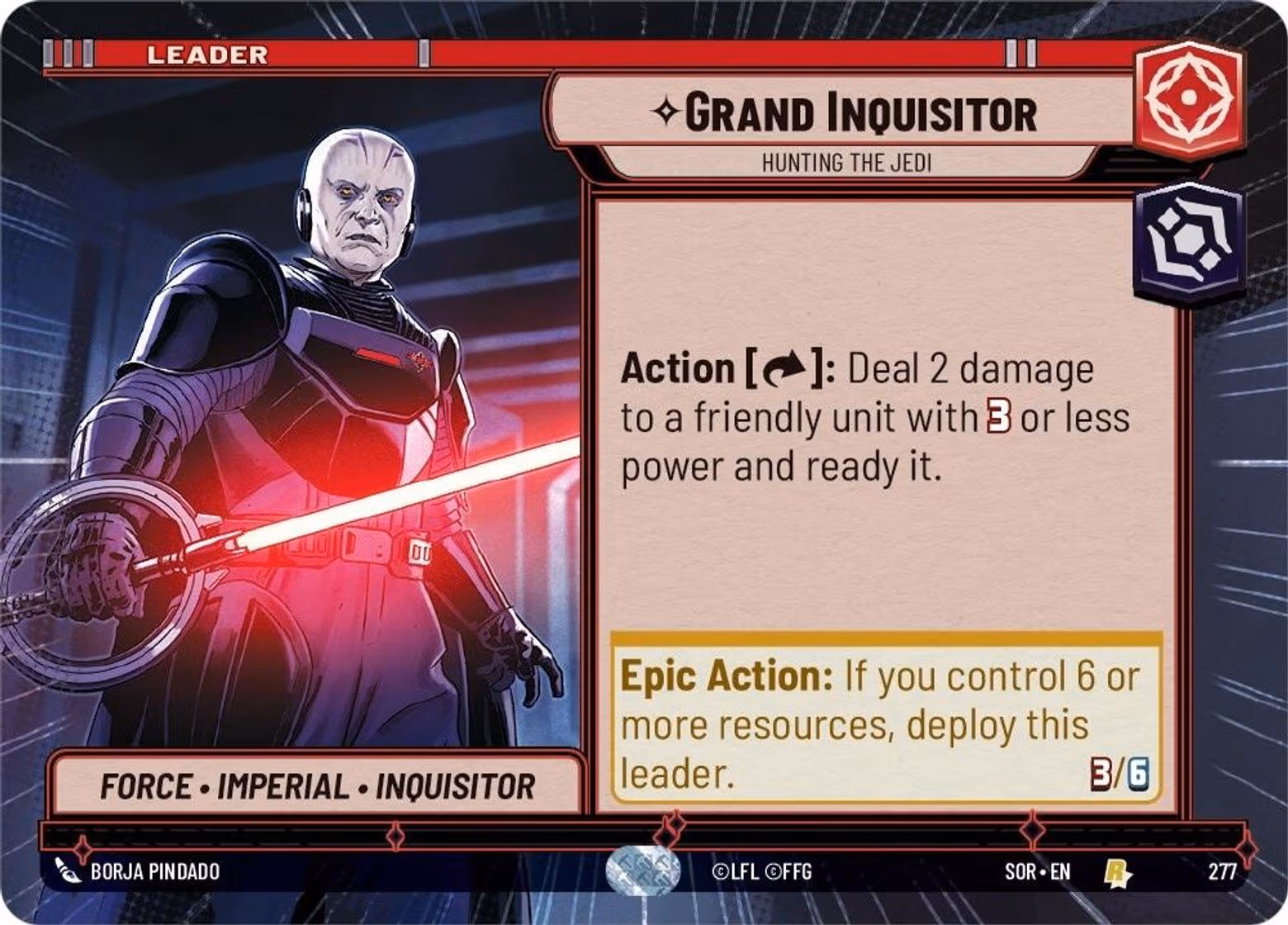 Grand Inquisitor - Hunting The Jedi SOR-277 Hyperspace Star Wars Unlimited card