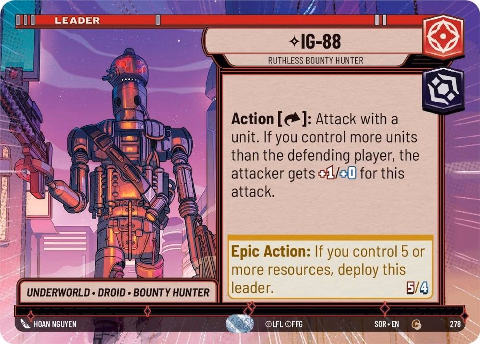 IG-88 - Ruthless Bounty Hunter SOR-278 Hyperspace Star Wars Unlimited card